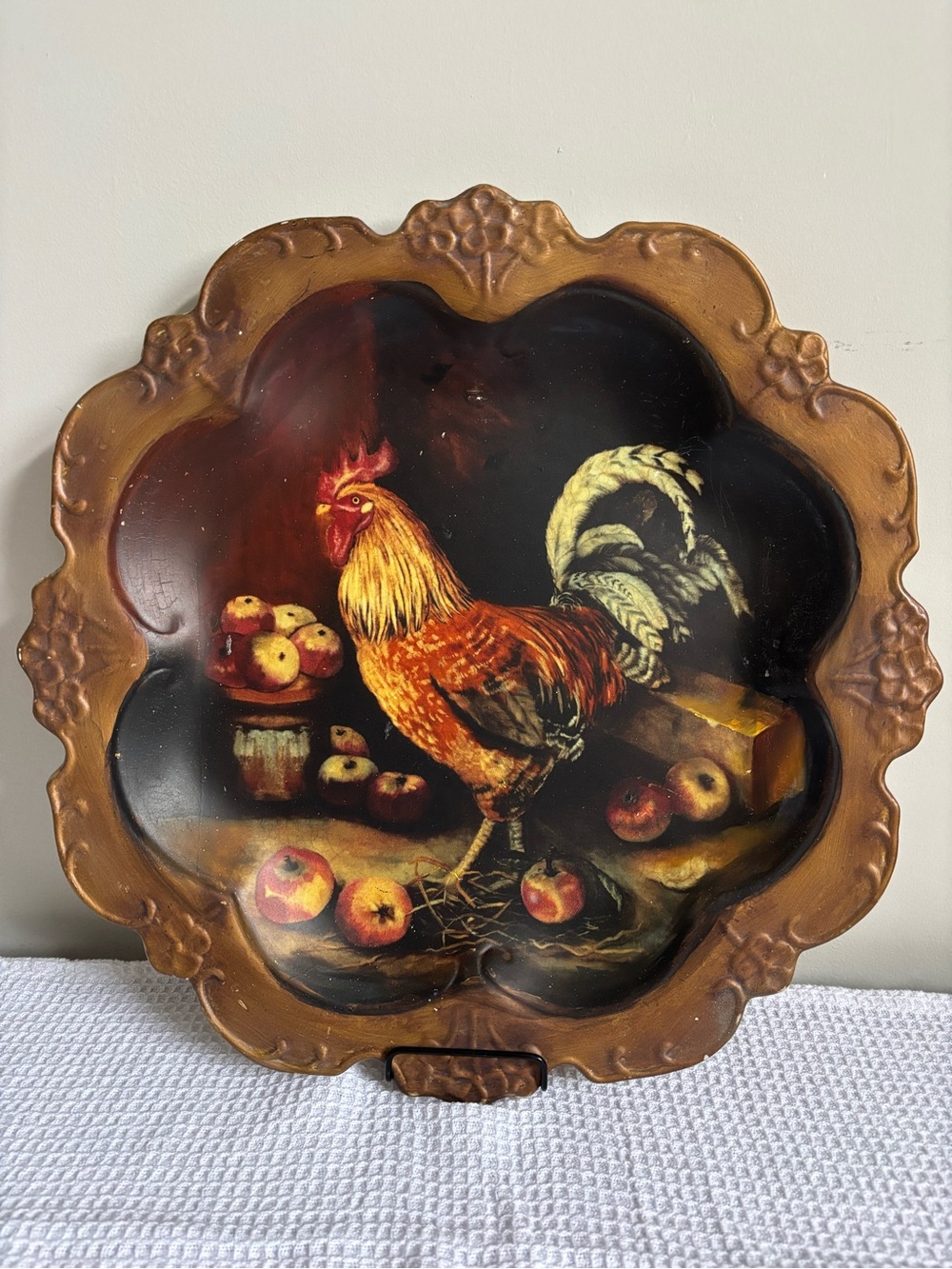 Vintage Rooster Plate - Display Rooster Plate Vintage Rooster Decor Farmhouse
